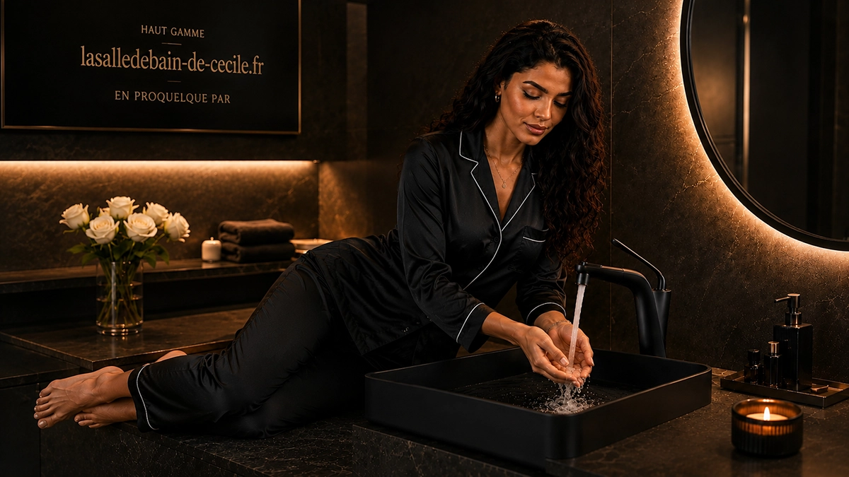 Mitigeur lavabo noir Spanish avec douchette extractible